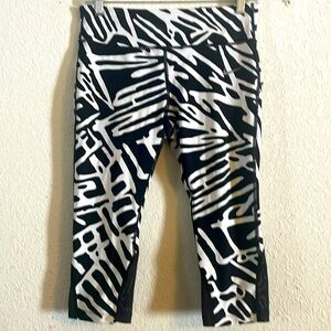 Nike Dri-Fit Palm Epic Lux Black/White, Women Tight Fit Running Tights, Med